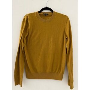 A.P.C. Mustard Yellow Cotton Cashmere Crewneck Sweater XL Rue Madame Paris